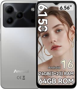 Anyreal Note 56 Smartphone - 6,56 Inch - 24GB(3+21) RAM - 64GB ROM - 6150 mAh - Android 16 - Zilver — thumbnail 1