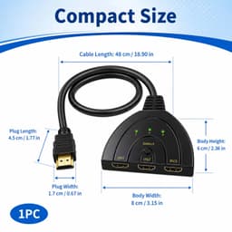 HDMI Switch 3 In 1 - Full HD 4K Resolutie - Compact Design - Voor Tv Monitor Beamer - Plug & Play — thumbnail 2