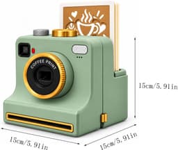 Koffieprinter - 3D Latte Art Printer - Printer - Latte Art Camera met één klik - Inclusief vier kaarten - Gebruiksvriendelijk - Herbruikbaar poedergereedschap - Geschikt voor cappuccino's en lattes - Groen - Willekeurige kaarten — thumbnail 4
