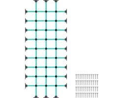 Klimnet voor kinderen met installatiebasis voor houten frames van 76 cm × 191 cm, 450 kg capaciteit vrachtklimnetladder voor speelplaatsen, boomhutten, schommelsets en buitenobstakelcourses