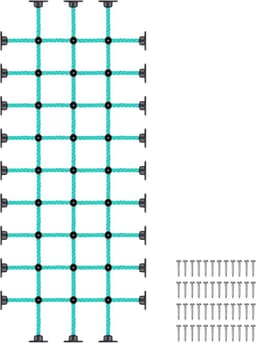 Klimnet voor kinderen met installatiebasis voor houten frames van 76 cm × 191 cm, 450 kg capaciteit vrachtklimnetladder voor speelplaatsen, boomhutten, schommelsets en buitenobstakelcourses — thumbnail 1