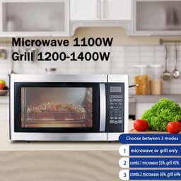 Magnetron 42 liter met meerdere all-in-one kookmodi, inclusief grill, combi en ontdooien, combi-magnetron 1100 W met 11 vermogensniveaus, grill 1400 W, modern design — thumbnail 2