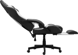 HICON® Gamestoel – Gaming Stoel – Gaming Chair met Voetsteun en Lendenkussen | Ergonomische Bureaustoel - Lambeth Wit — thumbnail 3