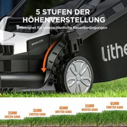 Accu Grasmaaier – Elektrische Grasmaaier – Draadloze Grasmaaier – Tuinmaaier – Gazonsnijder – Borstelloze Motor – 33 cm Maaibreedte, 4,0 Ah Accu, 30L Opvangbak, 25-65 mm Maaihoogte — thumbnail 2