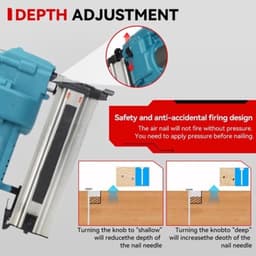 Elektrische Nagelnietmachine 2 Batterijen - 15-50 mm Nagellengte - 4 Versnellingen - Draadloos - Voor Doe-Het-Zelf En Timmerwerk — thumbnail 5
