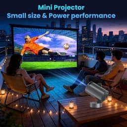 Mini Beamer Draagbaar - 4K Resolutie - 60 Watt Lichtbron - Zwart - Voor Thuisbioscoop En Reizen — thumbnail 4