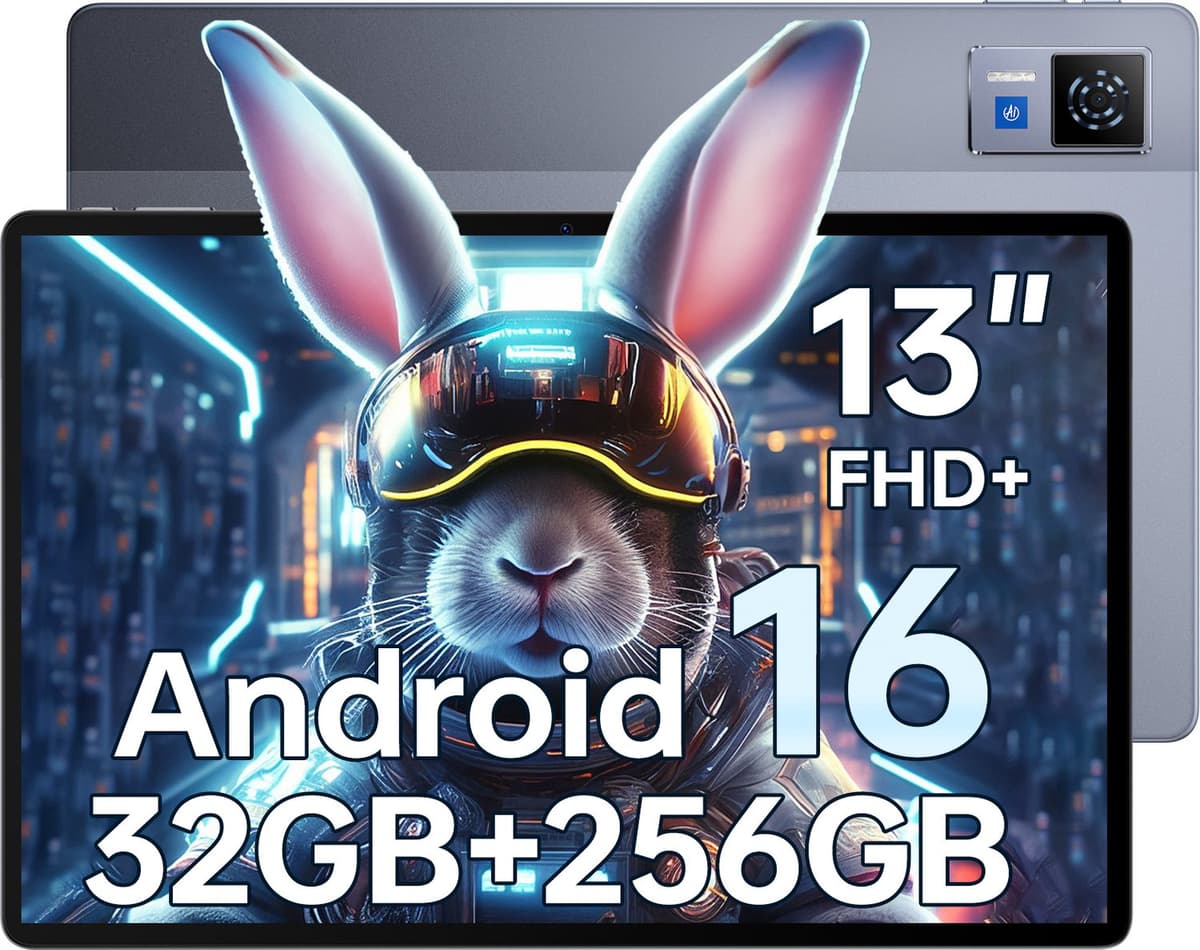 DOOGEE U13 Tablet 13" FHD+ 90Hz Android16, 32GB+256GB, Octa‑Core,11000mAh,Widevine L1,5G WiFi,Face ID,GPS,OTG — afbeelding 1