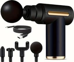 Waledano® Massage Gun - Spiermassage Apparaat - Dit 4-in-1 Massagepistool is een Compacte - Deep Tissue & Sportmassage – Inclusief Handeiding - Zwart — thumbnail 2