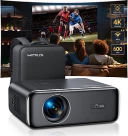 Wimius - Beamer - Projector Beamer - Projector 4k - 1080P - Automatische focus - met WiFi 6 en Bluetooth 5.2 - 600ANSI - Buiten- en thuisprojector - Zwart — thumbnail 1