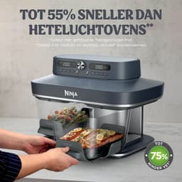 Ninja CRISPi DualZone Glazen Airfryer met 2 manden, 8 kookfuncties, Kook twee gerechten tegelijkertijd, PFAS-vrije glazen schalen, Inclusief deksels - Cyberspace - DD102EUBL1 — thumbnail 3