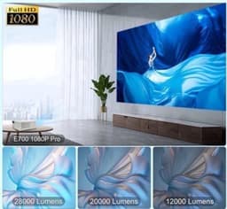 Alincoo - E700 - Beamer - Projector Beamer - Mini Meamer - 4k - Full HD 1080P - 1920x1080dpi - Automatische focus - 5G - met WiFi - 28000 Lumens - Wit — thumbnail 4