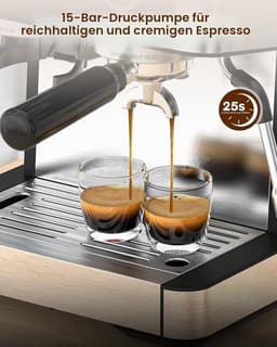 Espressomachine - Pistonmachine met geïntegreerde Bonenmaler - 15 Bar Italiaanse Pomp - 30 Maalstanden - 200g Bonenreservoir - 58mm Siebträger - Handmatige Stoompijpje Melkopschuimer - Coffee Machine - voor Thuis en Kantoor — thumbnail 4