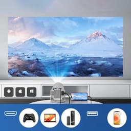 Beamer met Android TV - Draagbare Projector 720P Native - Wifi Projector met Bluetooth, HDMI en USB - 180° Draaibare Smart Projector voor Thuis en Buiten — thumbnail 4
