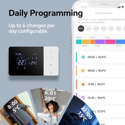 Wifi-thermostaat met 2-drading, -besturing, dagelijks programmeerbaar, Google- en Alexa-spraakcompatibiliteit, W506 3A, voor 503 boxen — thumbnail 3