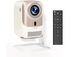 Beamer Draagbaar - 450 ANSI Lumen Helderheid - 1080p Full HD Resolutie - WiFi 6 Verbinding - Android Systeem - Voor Thuisbioscoop En Streaming