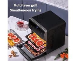 Heteluchtfriteuse – Airfryer - Airfryer Oven - 12L - 1350W - LED Touchscreen - Olievrije Heteluchtfriteuse - Multifunctioneel Convectoroven - Kijkvenster - Grote Capaciteit - Zwart