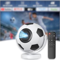 SNJY® Mini Beamer - Mini Projector - Beamer Full HD - 180° Draaibaar - Voetbal - Wit — thumbnail 1