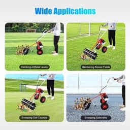 Benzine Veegmachine - Motorbezem - Opritten Reinigen - 60 cm Werkbreedte - 43 CC - Rood — thumbnail 3