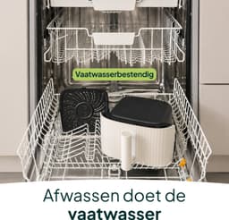Vivid Green Airfryer 5L – Tot 5 Personen – 12 Programma's – Ribbeldesign – Vaatwasserbestendig – PFAS-vrij – Crème — thumbnail 5