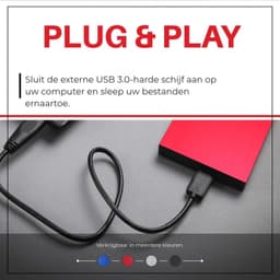 Externe Harde Schijf - Harde Schijf Extern - Externe Harde Schijven- Rood — thumbnail 4
