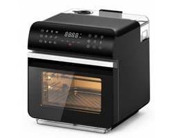 Vivid Green Airfryer met Stoomfunctie – 10,5L – Airfryer & Stoomoven in 1 – 12 Programma's – 1550W – PFAS-vrij – Zwart