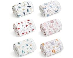 6 stuks 30x30 cm spuugdoekjes, 100% katoen