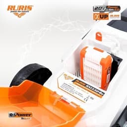 Accu Grasmaaier - Elektrische Duwmaaier - Gazon Onderhouden - Borstelloze Motor - 33 cm Maaibreedte - Zwart — thumbnail 1