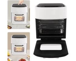 Heteluchtfriteuse Oven - 1400 W - 15 Liter Inhoud - Wit - Elektrische Luchtfriteuse - Digitale Bediening