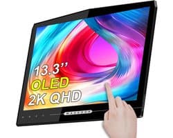 Draagbare Monitor 13,3 Inch QHD OLED Touchscreen - 2560 x 1440 Resolutie - 1 ms Reactietijd - IPS - Voor Laptop Smartphone Game Consoles