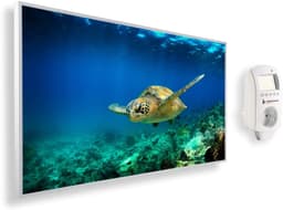 Infrarood Beeldverwarming 1200 Watt - Wandmontage Schildpad Onder Water - Elektrisch 230 Volt - Voor Binnenhuis - Smart Thermostaat — thumbnail 1