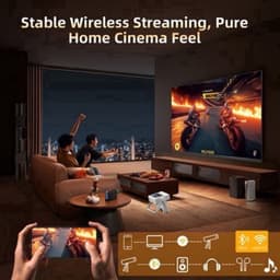 Beamer 720p HD Zwart - Smart Touchscreen Projector - 600 ANSI Lumen - LED - Voor Thuis En Buitenbioscoop — thumbnail 5
