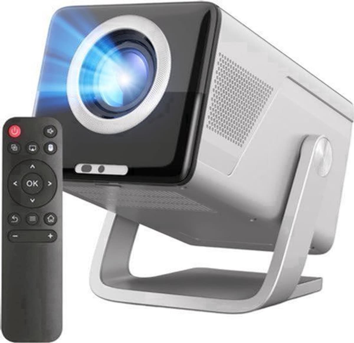 Beamer Draagbaar - 1000 ANSI Lumen Full HD 1080p - LED Projector - Android 14 Smart Systeem - Wi-Fi Bluetooth - Voor Thuisbioscoop En Buiten — afbeelding 1