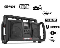 PerfectPro ROCKBULL Bouwplaats Radio - FM en DAB+ - Bluetooth - AUX - Oplaadbaar - IP65 - RB2