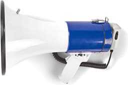 Nedis Megafoon – 135 dB – 1500 m Bereik – Sirene – Afneembare Microfoon – Wit/Blauw — thumbnail 4