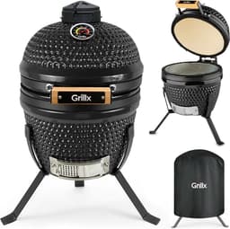 GrillX Kamado BBQ - 13 Inch - Incl. Hoes - Barbecue Egg - Houtskool Barbecue - Zwart - Ø 27cm — thumbnail 1