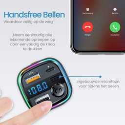 DirectGoods® FM Transmitter Bluetooth – Bluetooth Transmitter - USB-C Snellader - Carkit — thumbnail 2