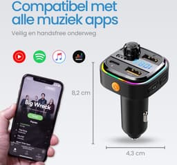 DirectGoods® FM Transmitter Bluetooth – Bluetooth Transmitter - USB-C Snellader - Carkit — thumbnail 4