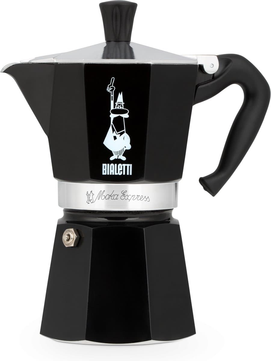 Bialetti Moka Express - Percolator - 6 kops - Aluminium - Zwart — afbeelding 1