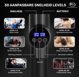 FYSIO MASSAGE GUN PRO - Sport en Relax Massage - Professioneel - Warm & Koud functionaliteit - Inclusief 7 opzetstukken - 30 massagemodus — thumbnail 3