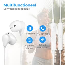 Nuvance Oortjes met Draad - Geschikt voor Lightning - In-Ear Oordopjes met Draad - Oortjes met Draad en Microfoon - Wit — thumbnail 3