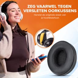Oorkussens geschikt voor Beats By Dr. Dre Solo 2.0/3.0 wireless - Koptelefoon oorkussens voor Beats Solo zwart — thumbnail 4