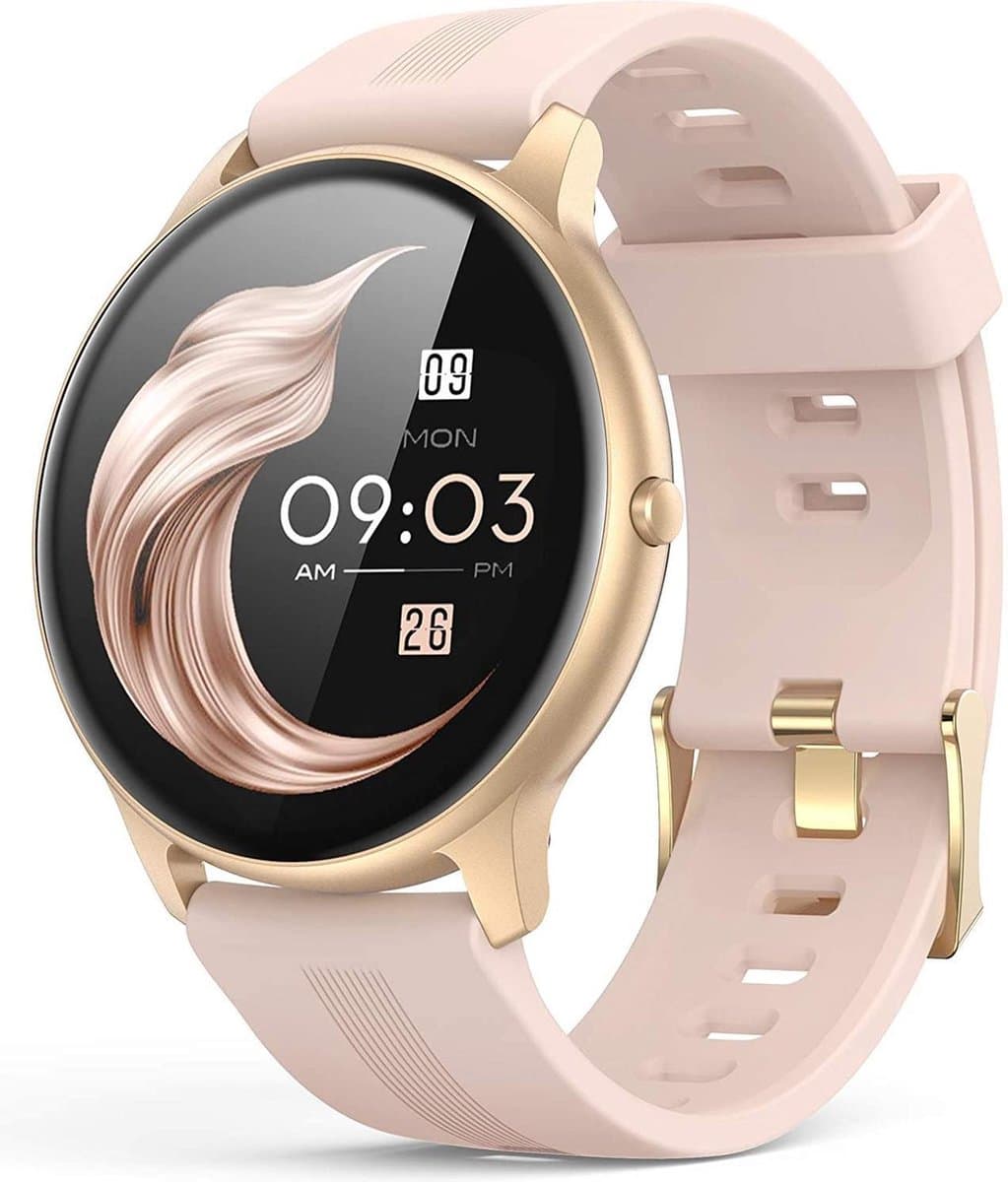 SAMMIT Smartwatch Dames Goud - Meldingen - Met Stappenteller & GPS - Iphone & Android - Smartwatch Dames — afbeelding 1