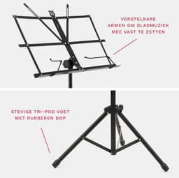Opklapbare muziekstandaard - lessenaar voor bladmuziek met draagtas — thumbnail 5