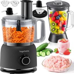 SnelShoppen - 1500 W Keukenmachine & Mixercombinatie met 2,5L Hakmolen voor Vlees, Groenten & Deeg, 2L Blender met Glas, 2 Snelheden & Pulsfunctie voo — thumbnail 1