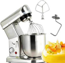 Keukenmixer - Deegmixer Staande Mixer - Bakken en Koken - 3 Accessoires en Kantelbare Kop - 5L of 7L - Zilver — thumbnail 1