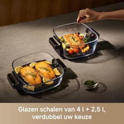 Heteluchtfriteuse - Airfryer - Gezond Koken - Volledig glazen interieur - 65 Liter - Zwart — thumbnail 4