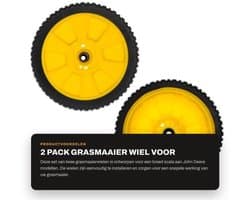 Grasmaaier Wiel 8 Inch - 2 Pack - Vervangt Oregon 72-115 - Compatibel met John Deere - Naaflengte 1-1/2 Inch - Kunststof - Grasmaaierwielen