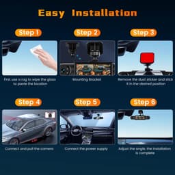 SnelShoppen - 4-kanaals auto-dashcam met 3,16 inch IPS-display, 1080p voor- en 3 x 480p camera, nachtzicht, loopopname, rijrecorder met achteruitrijhu — thumbnail 3