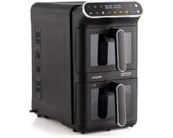 Verticale Dubbele Airfryer - Luchtfriteuse Torenmodel - Gelijk Koken - Ruimtebesparend Ontwerp - 11 Liter - Zwart