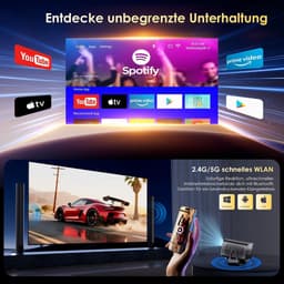 Mini Beamer - Draagbare Projector - Thuisbioscoop Creëren - Automatische Beeldcorrectie - 1000 Lumen - Grijs — thumbnail 5